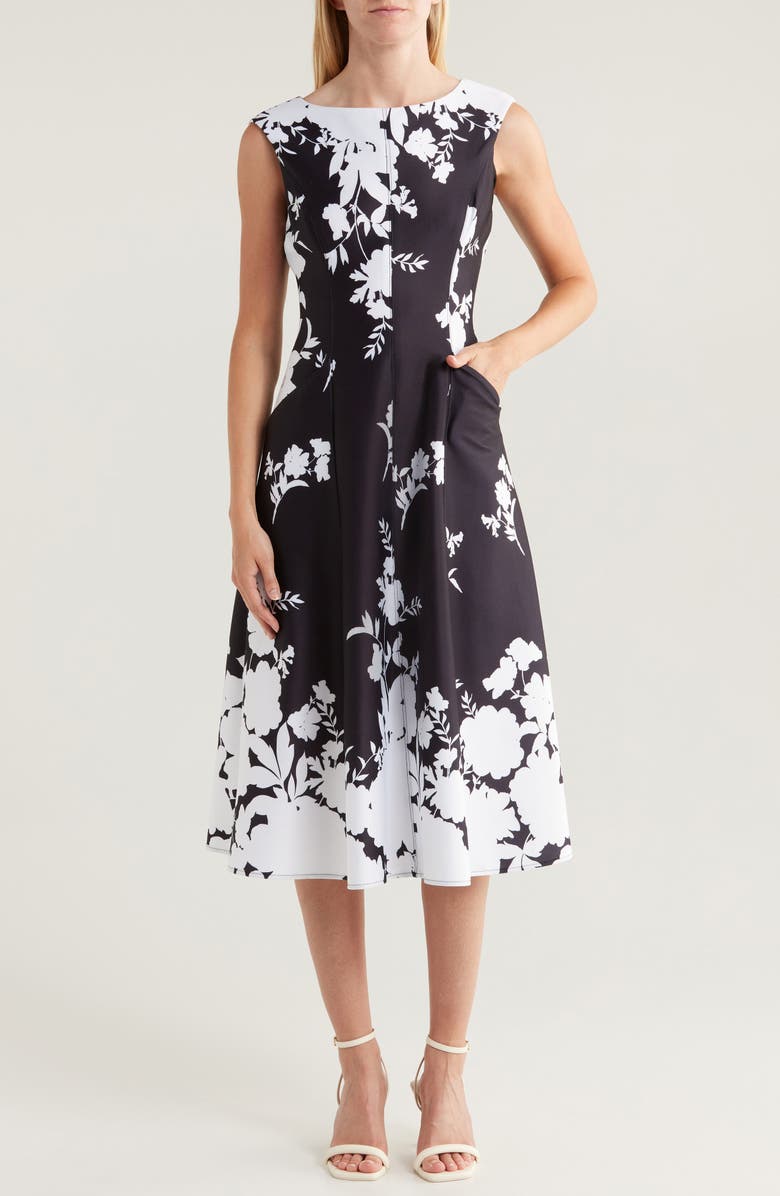 Donna Ricco Floral Scuba Dress, Main, color, 