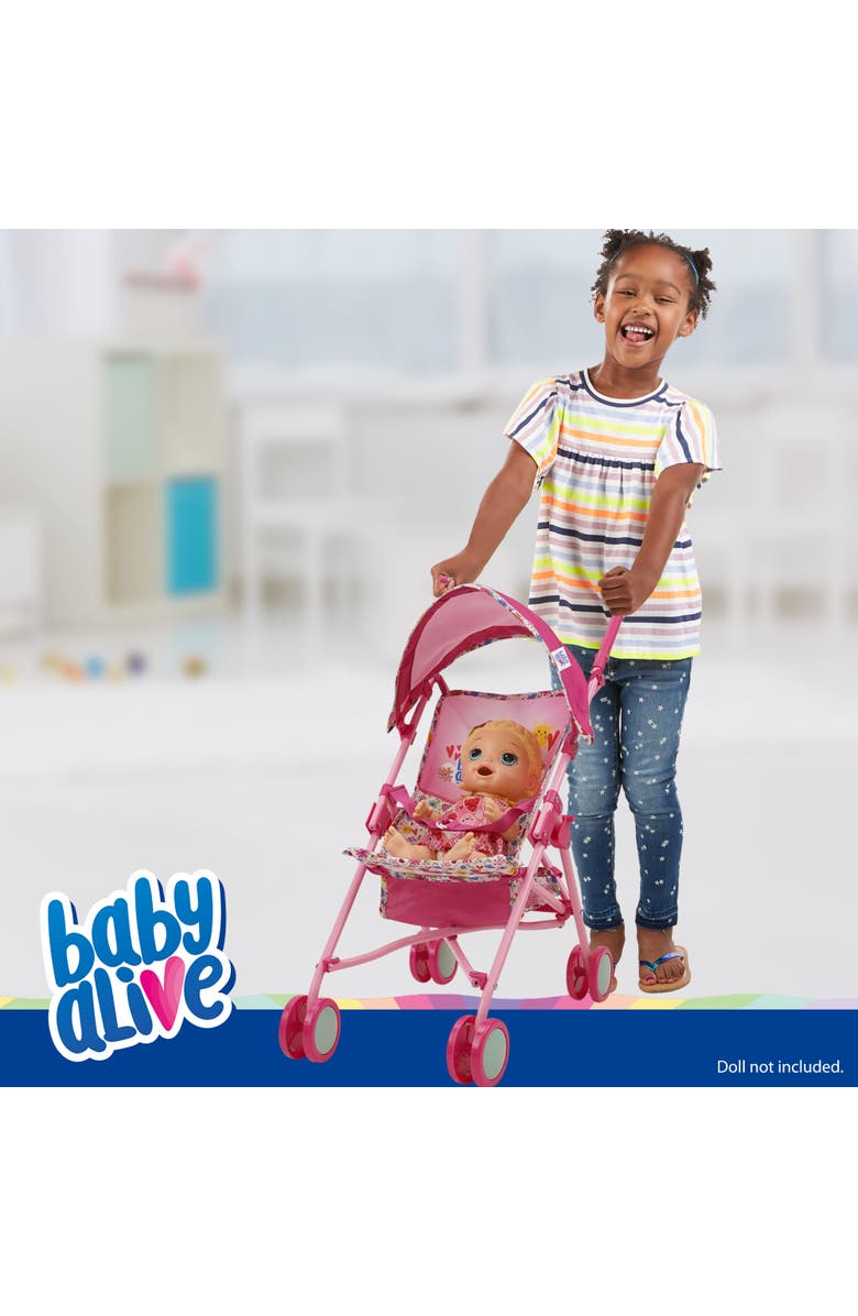 Baby Alive Doll Stroller Pink & Rainbow Fits Dolls Up To 24", Alternate, color, Pink
