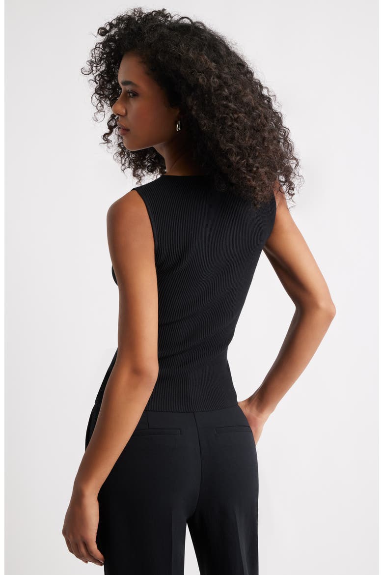 Luxe Sculpt Rib Sweater Tank, Alternate, color, BLACK