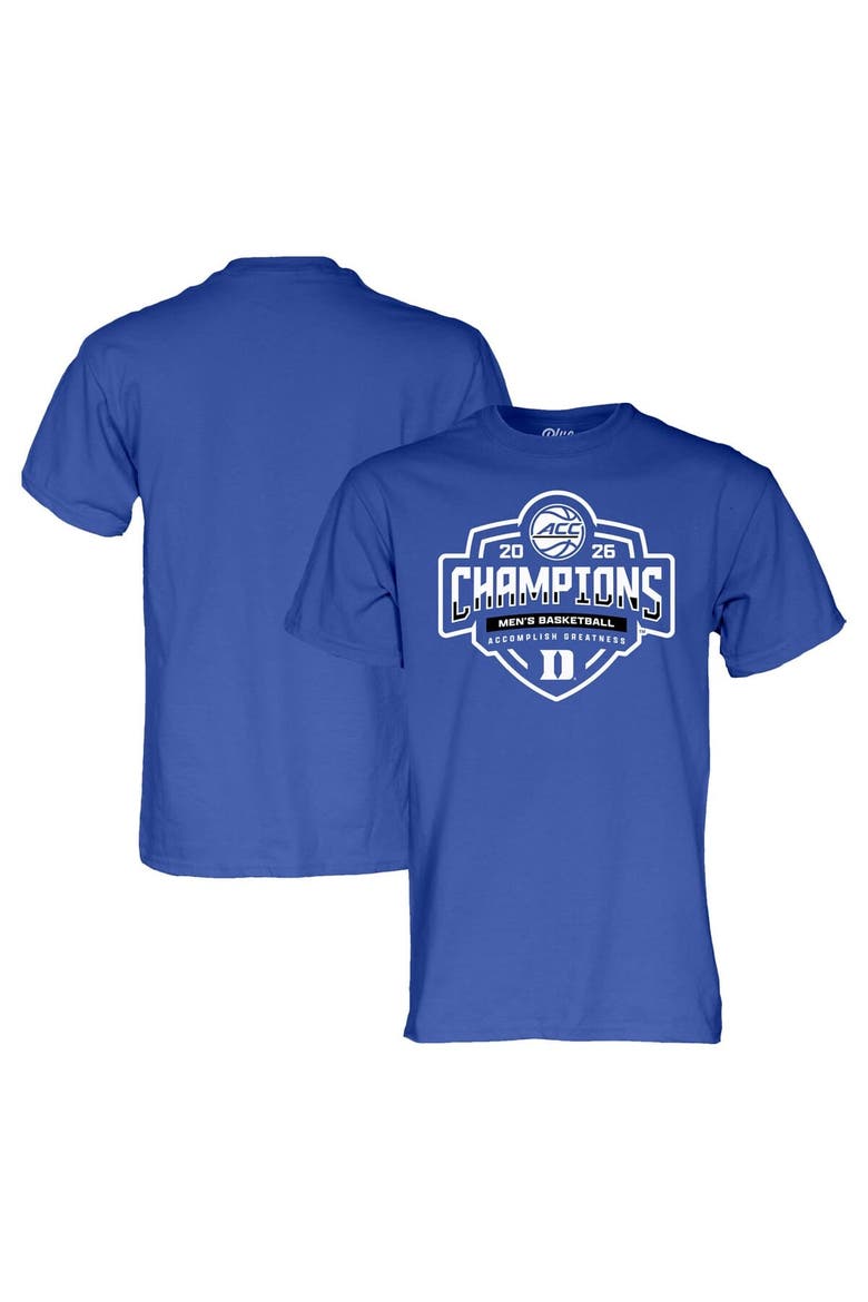 Unisex Blue 84 Royal Duke Blue Devils 2026 ACC Men's Basketball Tournament Champions Locker Room T-Shirt, Main, color, Royal