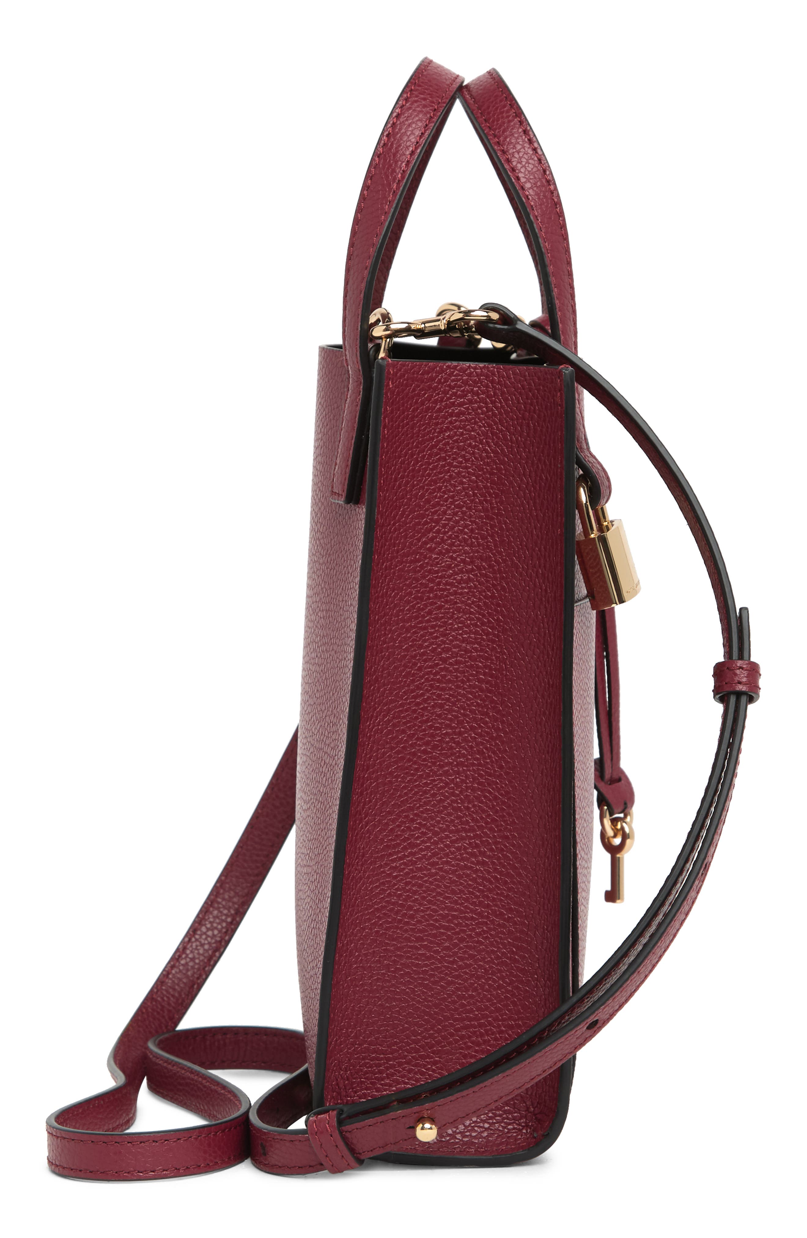 Marc Jacobs Micro Leather Tote, Alternate, color, Pomegranate