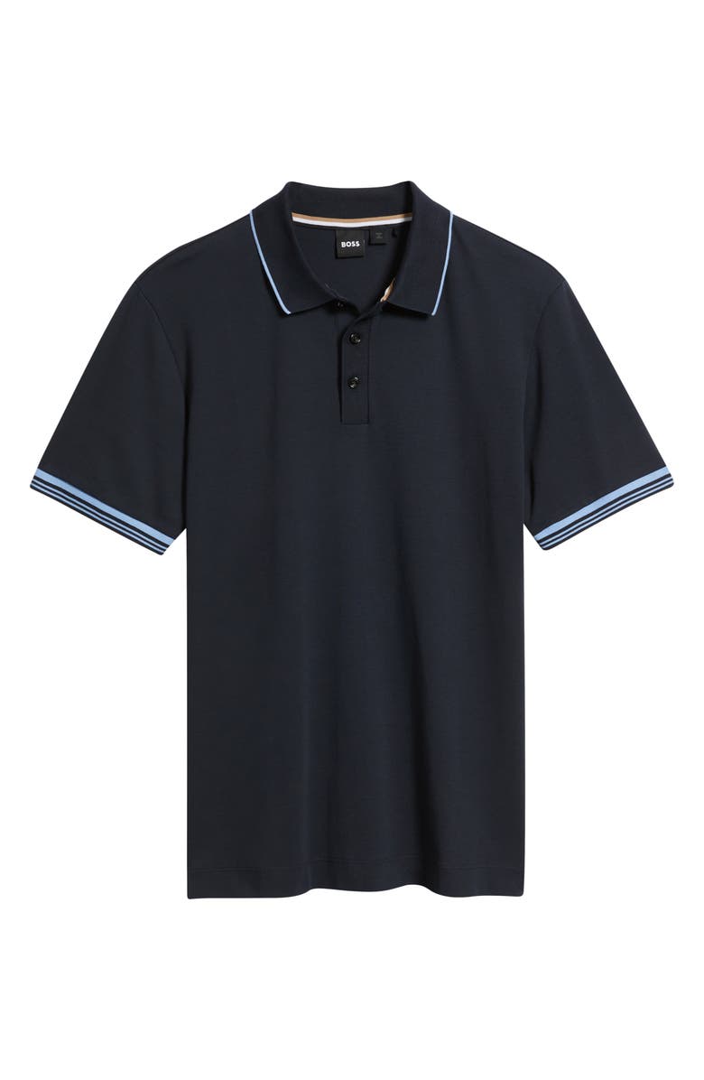 BOSS Parlay Tipped Cotton Polo, Alternate, color, Dark Blue