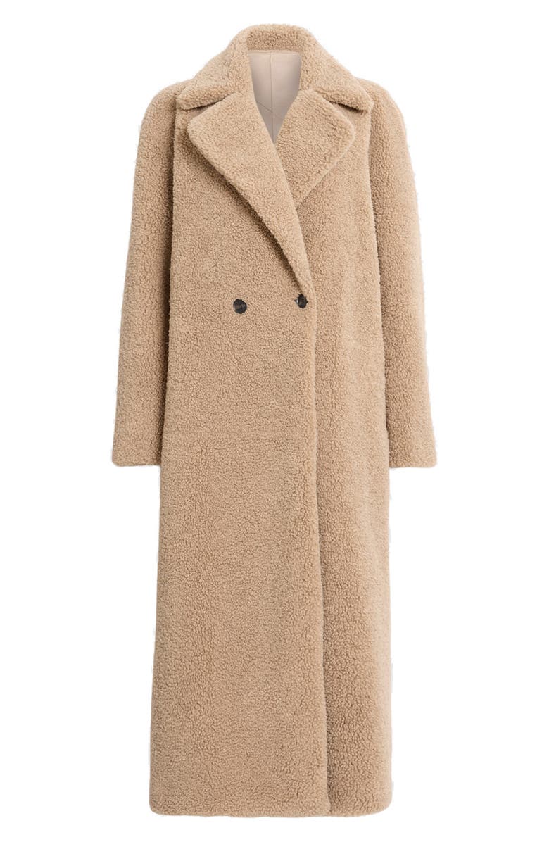 AllSaints Freddie Double Breasted Faux Fur Coat, Alternate, color, 