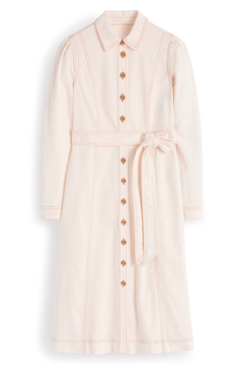 Belted Denim Midi Dress, Alternate, color, ECRU DENIM