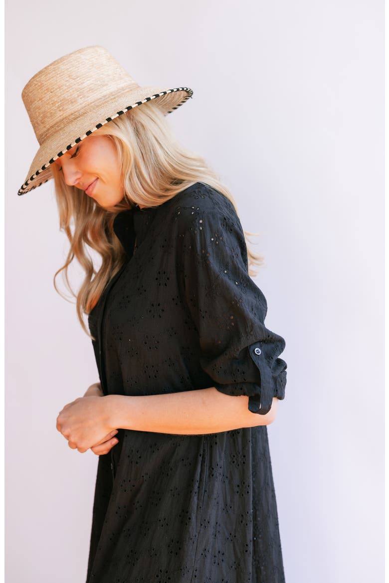 Jakeline Palm Staw Hat, Alternate, color, BLACK