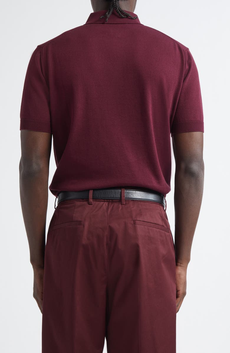 Dolce&Gabbana Cotton Polo Sweater, Alternate, color, M5039 Brown-Dark Violet
