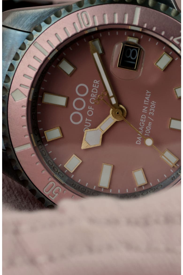 Casanova Swiss Movement Ultra Distressed Bracelet Watch, 44mm, Alternate, color, PINK