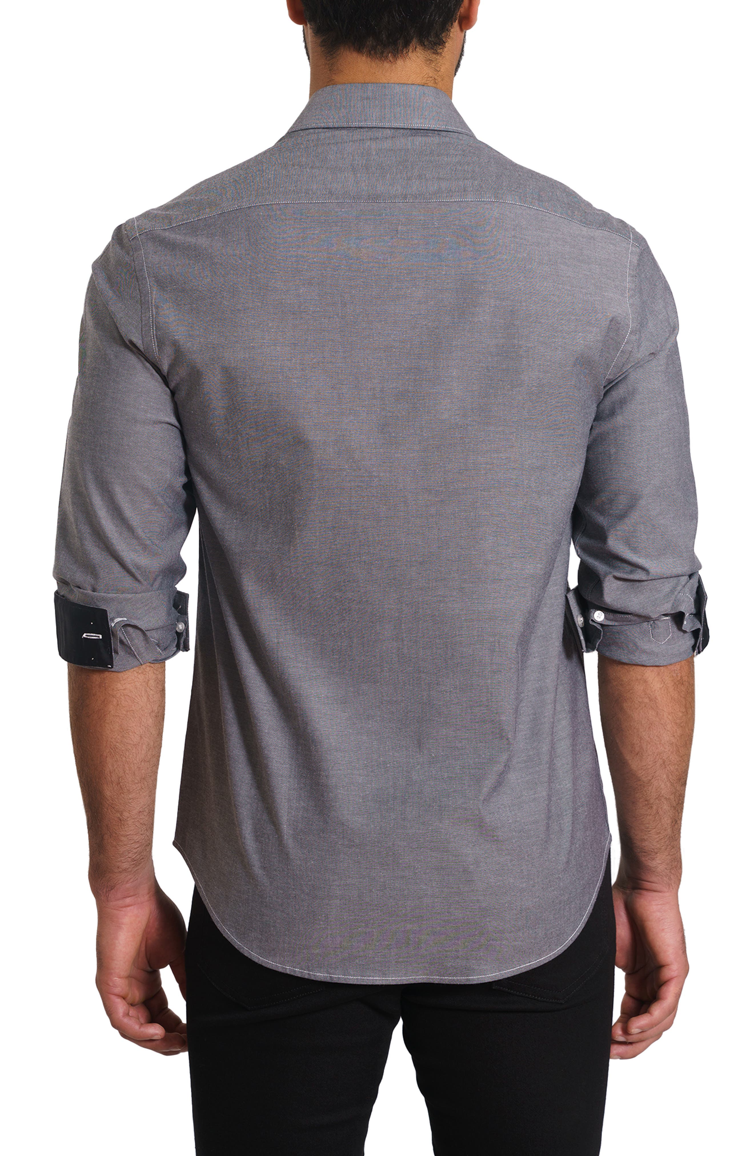 Trim Fit Solid Button-Up Shirt - image 2