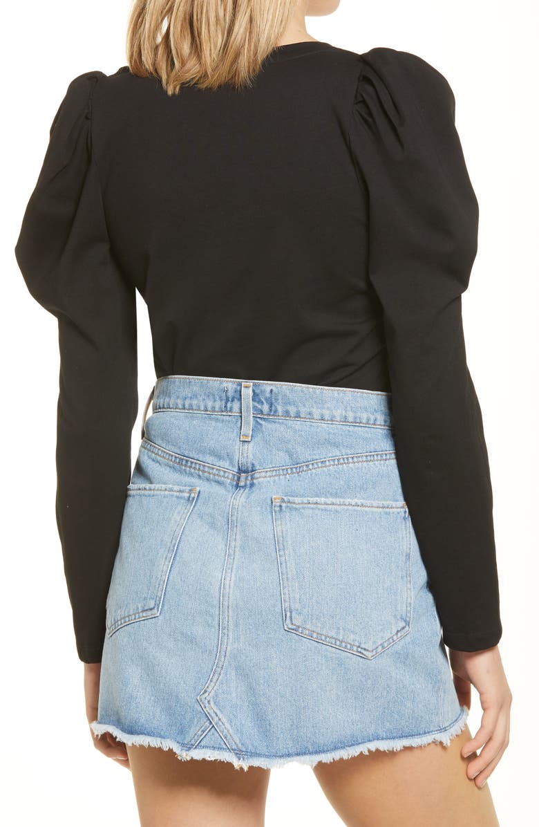 English Factory Pleated Puff Sleeve Top, Alternate, color, 