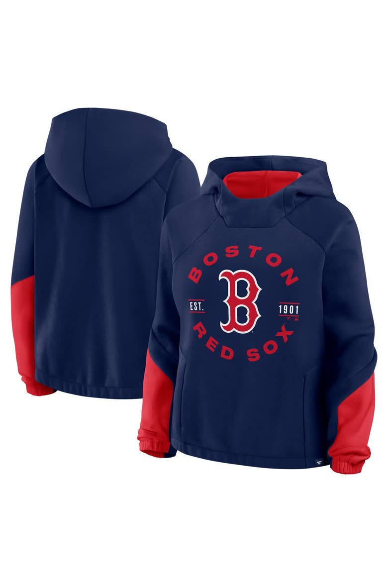 Women's Fanatics Navy Boston Red Sox Oversized Time to Win Pullover Hoodie, Main, color, Navy