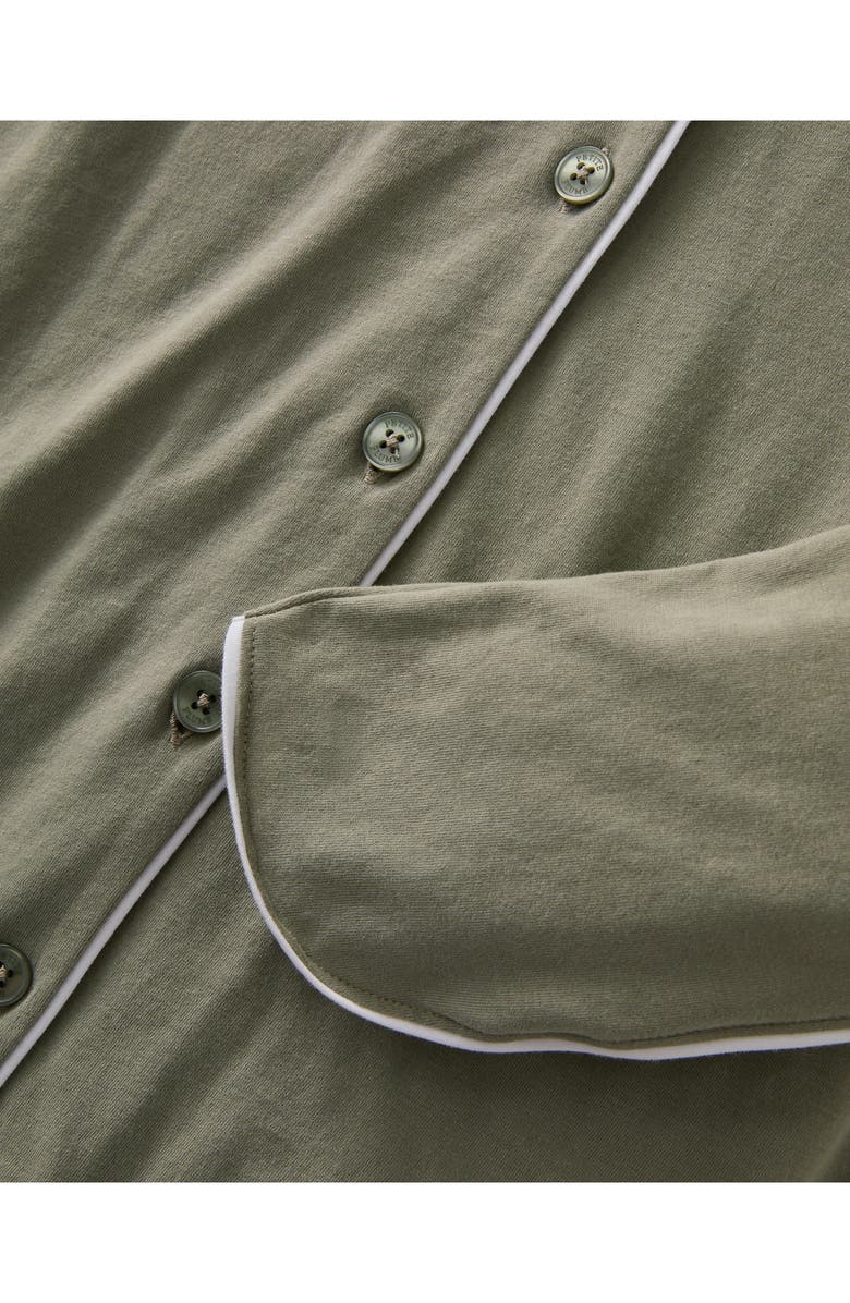 Petite Plume Tulip Piped Pima Cotton Pajamas, Alternate, color, Green