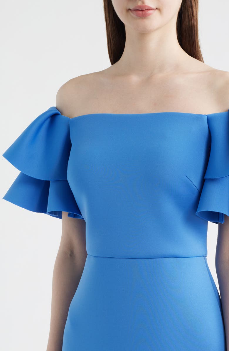 Eliza J Ruffle Off the Shoulder Mermaid Gown, Alternate, color, Periwinkle