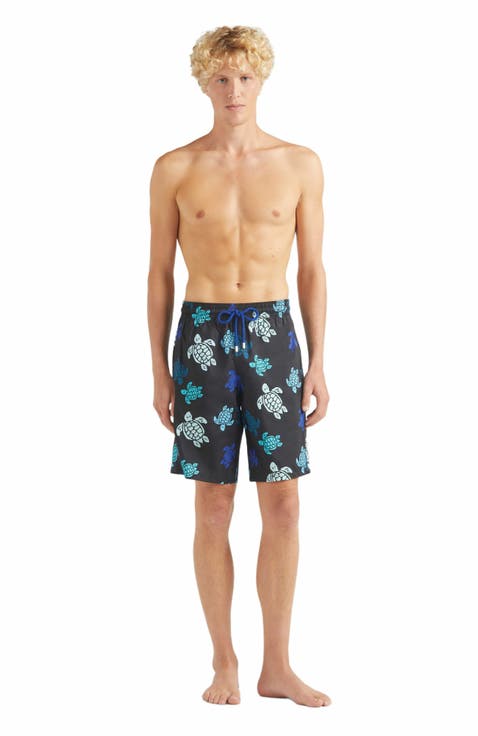 Men's Multicolor Tortues Ultra-Light and Packable Swim Trunks