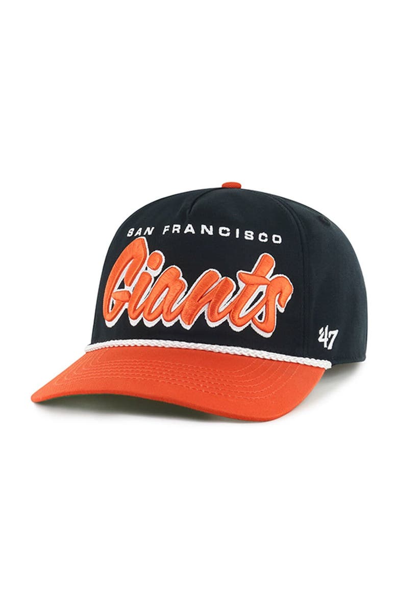 '47 Men's '47 Black San Francisco Giants Dropshadow Rope Hitch Adjustable Hat, Alternate, color, Black