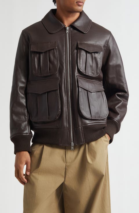 Oversize Leather Bomber Jacket