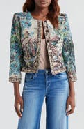 L'AGENCE Lian Collarless Crop Cotton Blend Jacket