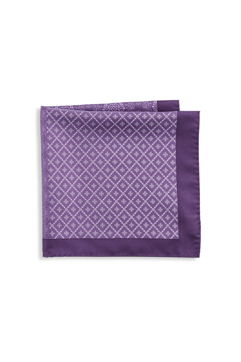 Big & Tall 4-Pattern Tonal Pocket Square, Main, color, PLUM