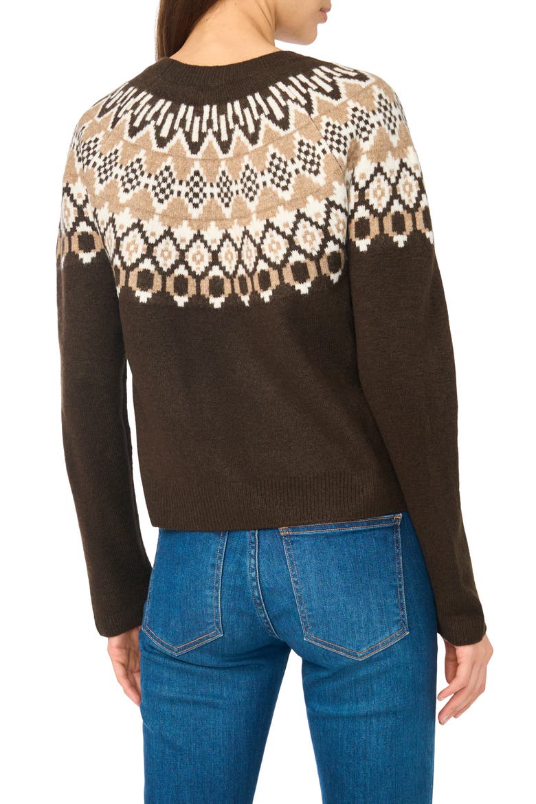 Fair Isle Sweater, Alternate, color, CHOCOLATE
