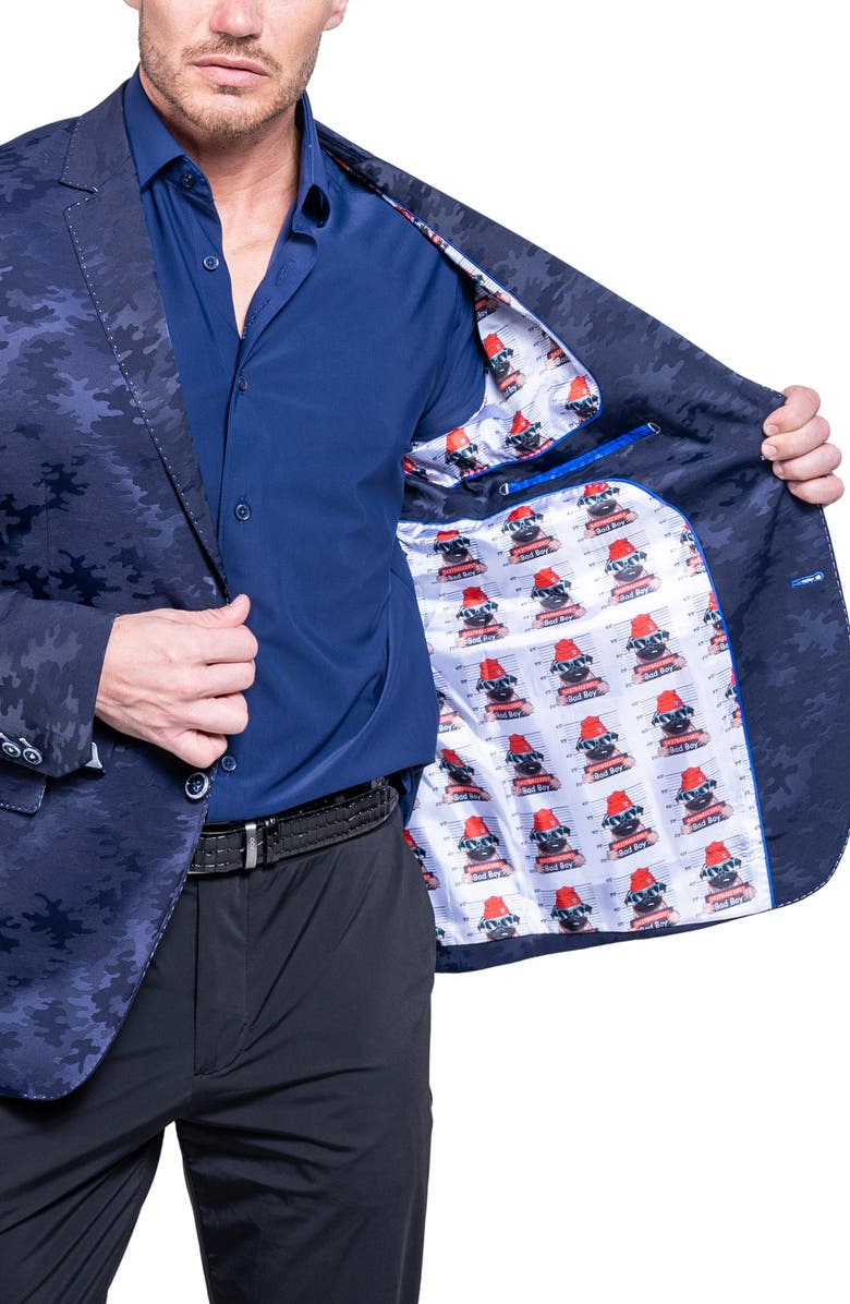 Maceoo Socrate Ascension Camo Blazer, Alternate, color, Blue