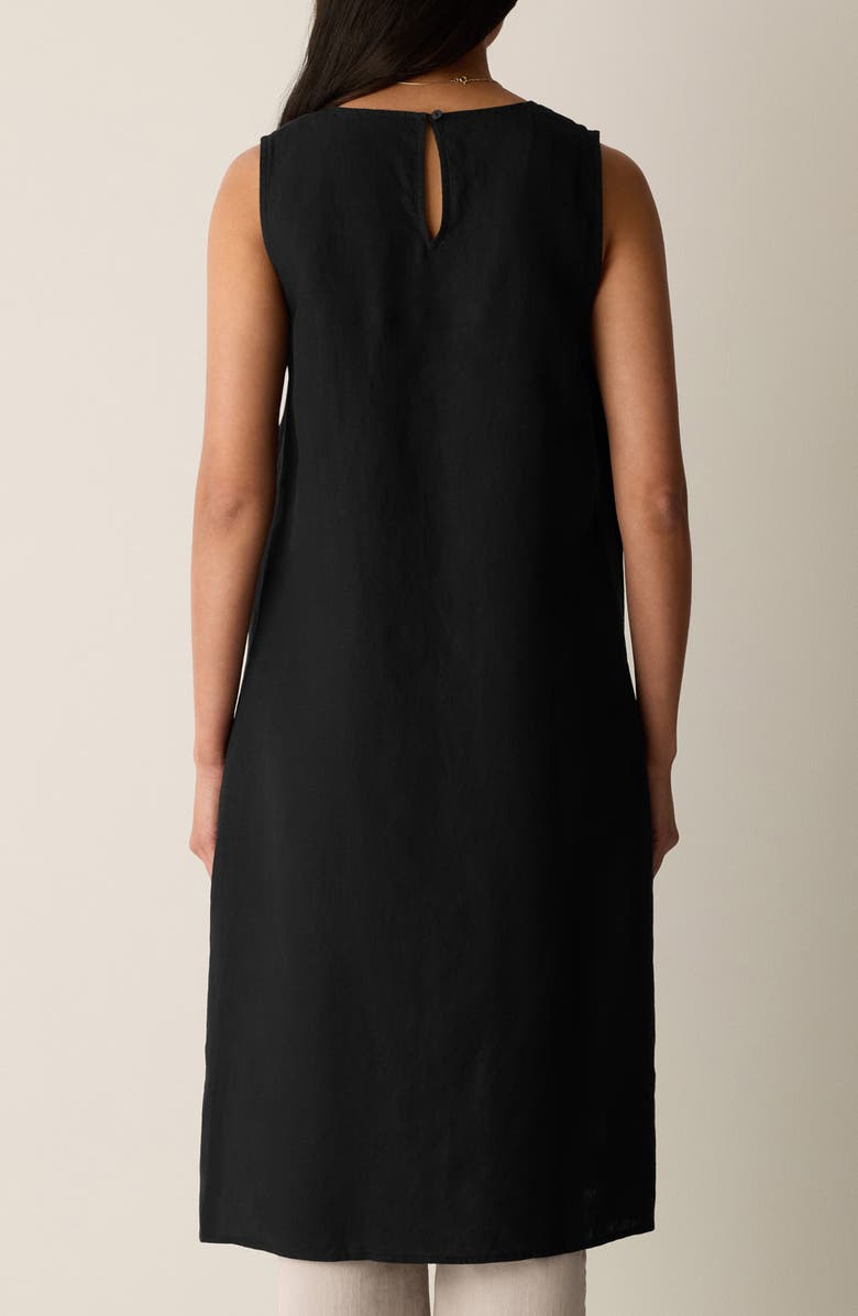 Eileen Fisher Longline Organic Linen Tunic, Alternate, color, Black