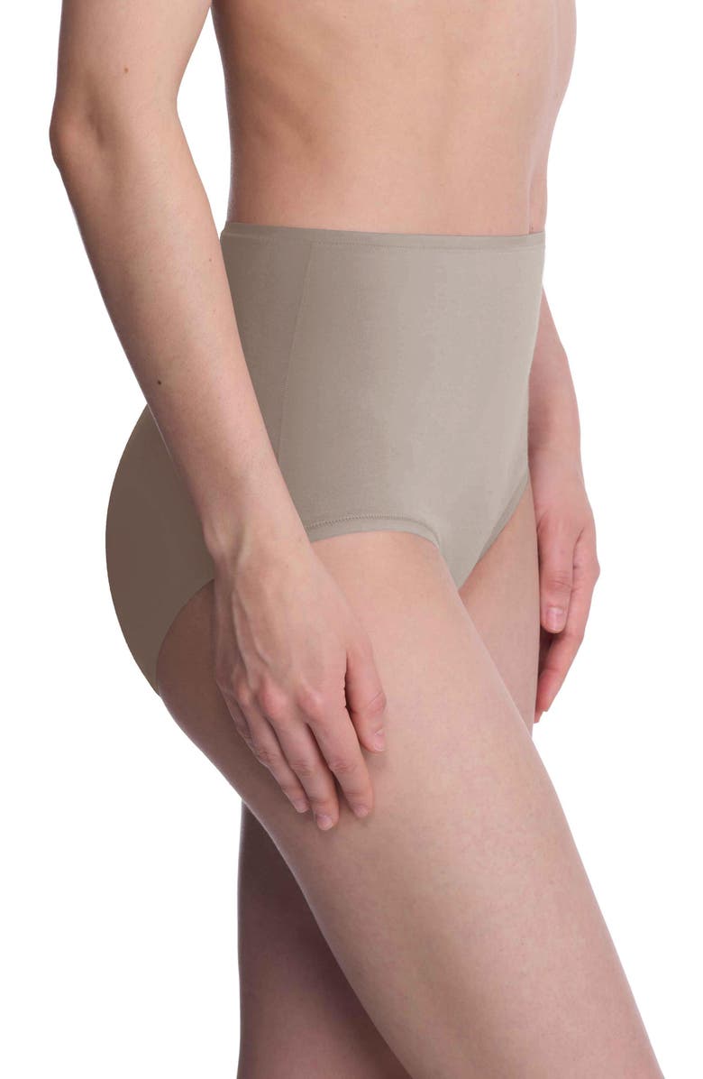 Natori Bliss Bare Cotton High Waist Brief, Alternate, color, Smoky