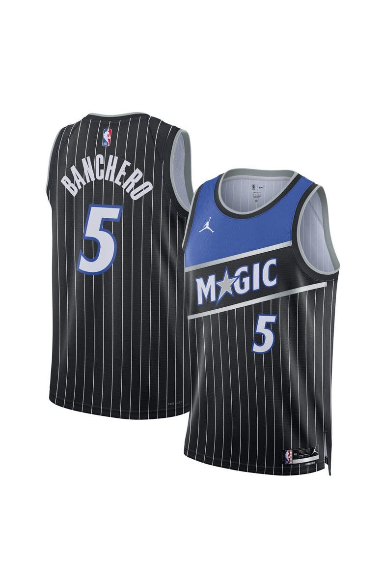 Jordan Brand Unisex Jordan Brand Paolo Banchero Black Orlando Magic Swingman Jersey - Statement Edition, Main, color, Black