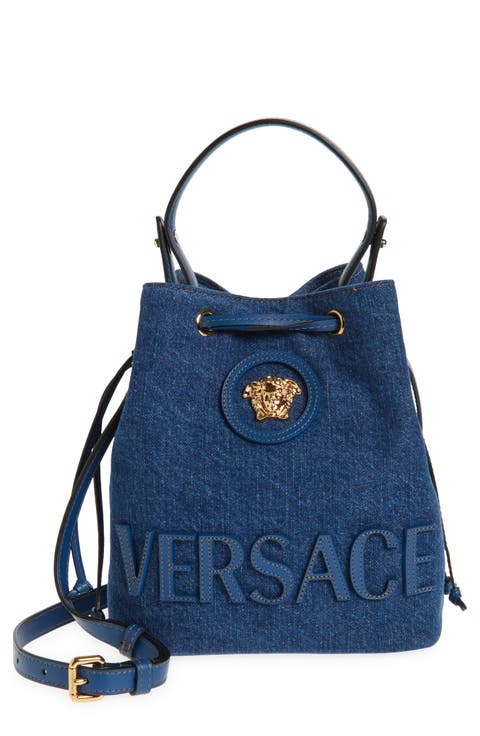 La Medusa Denim Bucket Bag