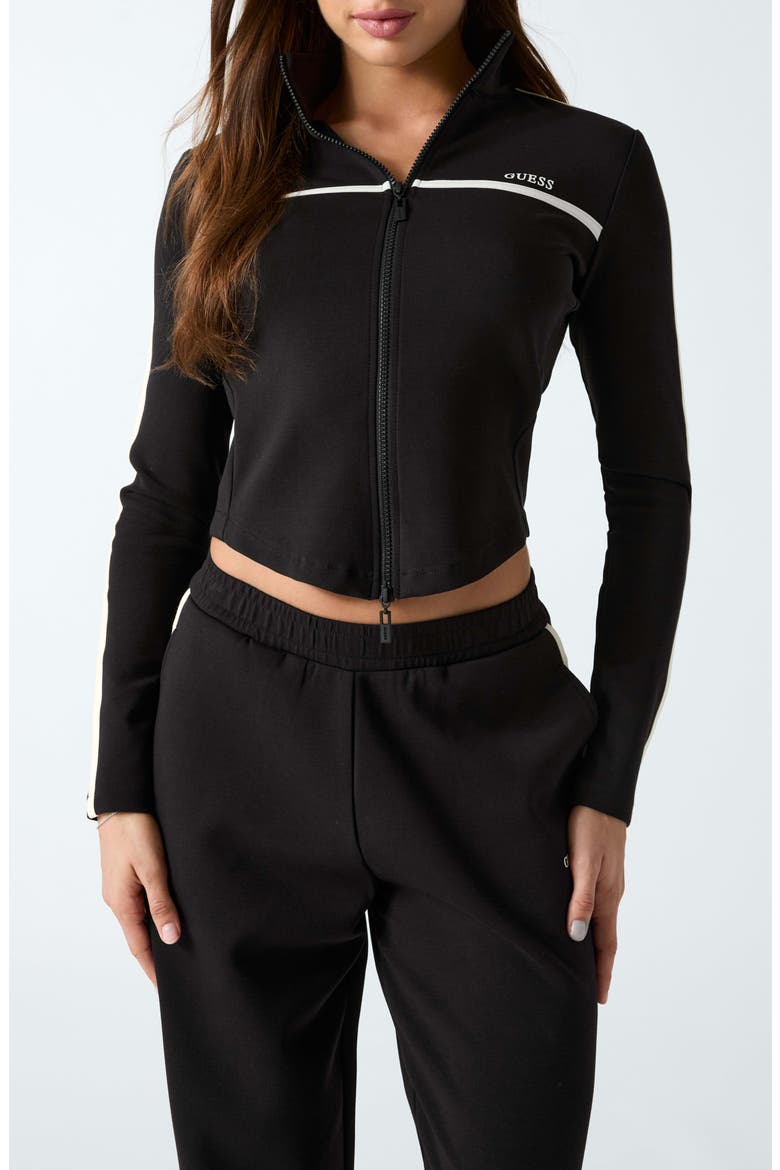 Jasmine Crop Zip Sweatshirt, Main, color, BLACK-BLACK