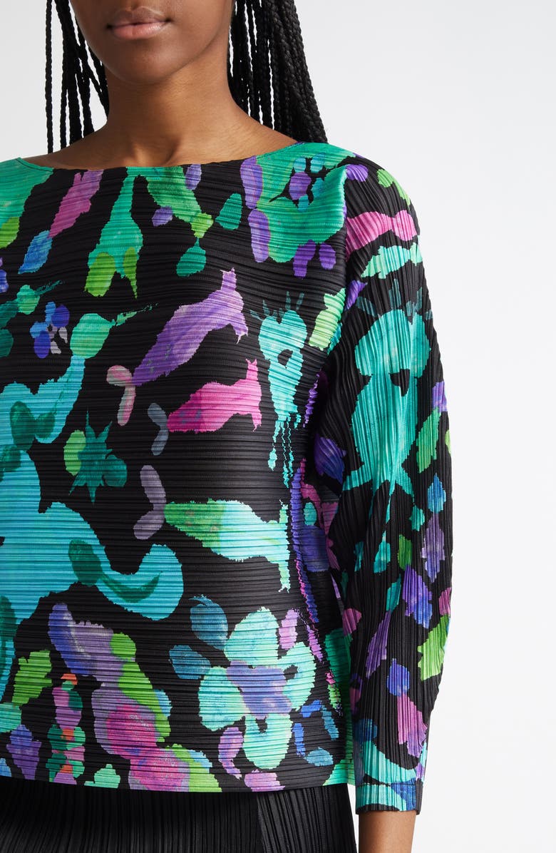 Pleats Please Issey Miyake Dance with New Friends Pleated Top, Alternate, color, 