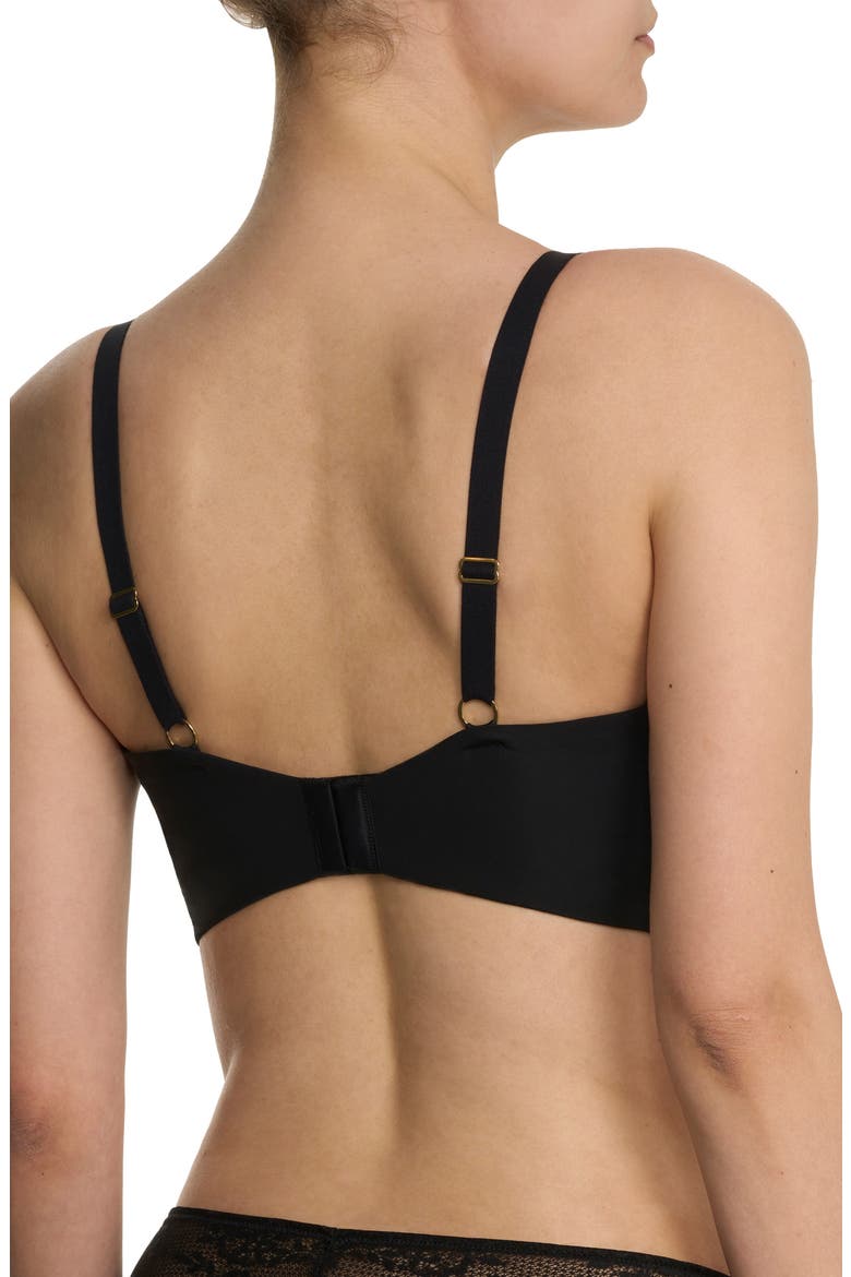 Heavenly Full Coverage Longline Lace Underwire Bra, Alternate, color, BLACK