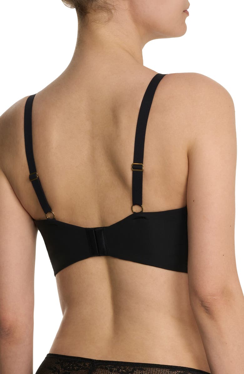 Natori Heavenly Full Coverage Longline Lace Underwire Bra, Alternate, color, Black