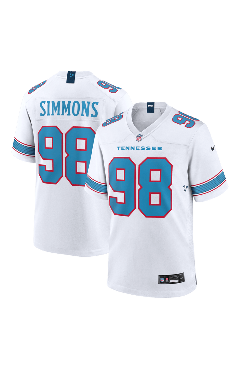 Nike Men's Nike Jeffery Simmons White Tennessee Titans Game Jersey, Main, color, White