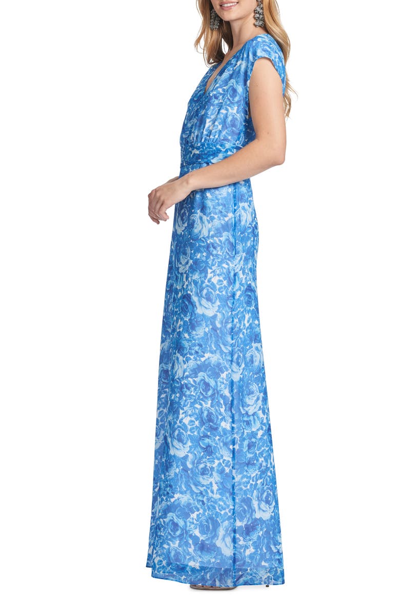 Sachin & Babi Leah Floral Chiffon Gown, Alternate, color, 