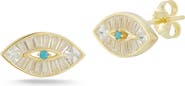 SPHERA MILANO Evil Eye CZ Stud Earrings