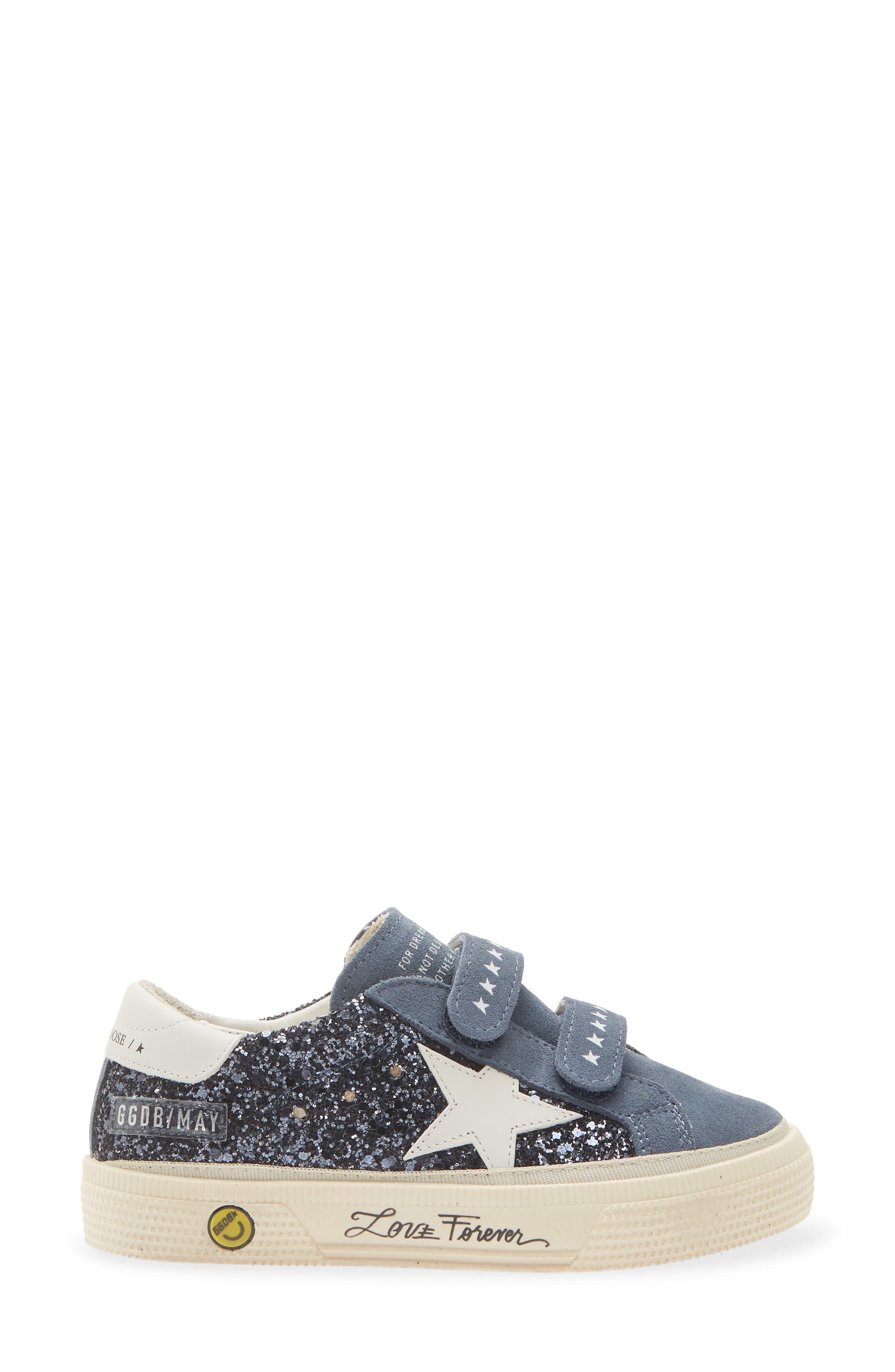 Kids' May School Glitter Sneaker, Alternate, color, BLUE BLACK/ BLUE DENIM/ MILK