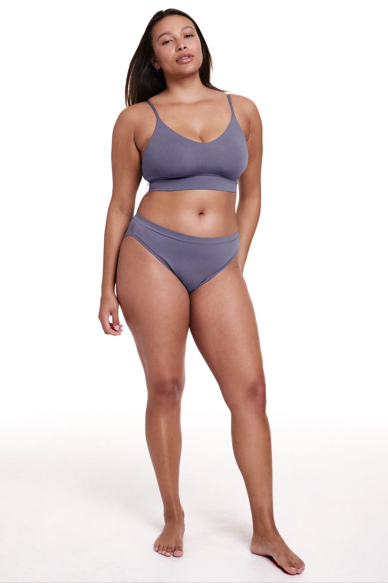 Cloud Cotton Triangle Bralette, Alternate, color, Slate