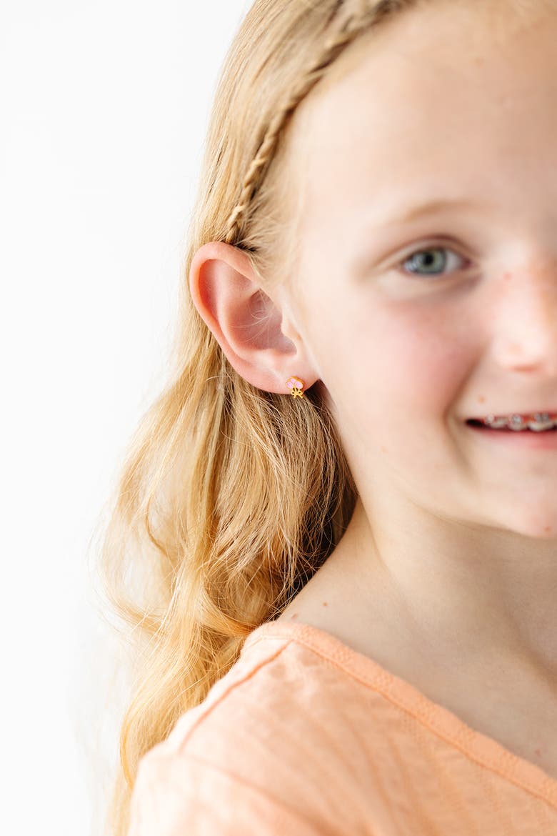 Girls' Balloon Flatback Stud Hypoallergenic Earrings, Alternate, color, Pink