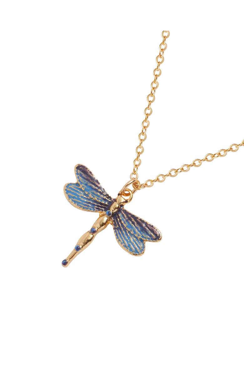 Dragonfly Crystal Necklace, Main, color, Blue & Gold