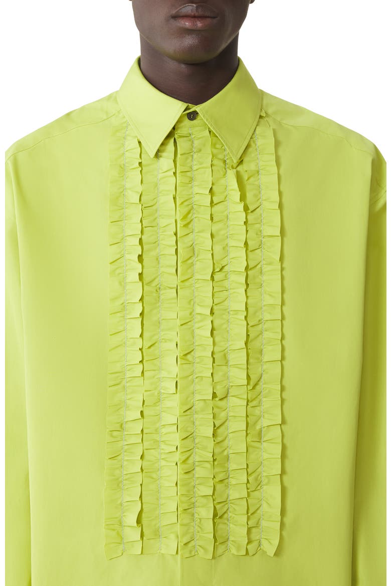 Green Cotton Poplin Bib Front Shirt, Alternate, color, Absinth Green