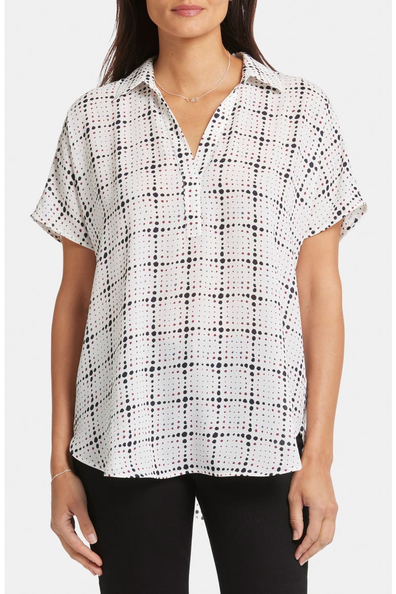 Becky Split Neck Woven Top, Main, color, SKYLIGHT