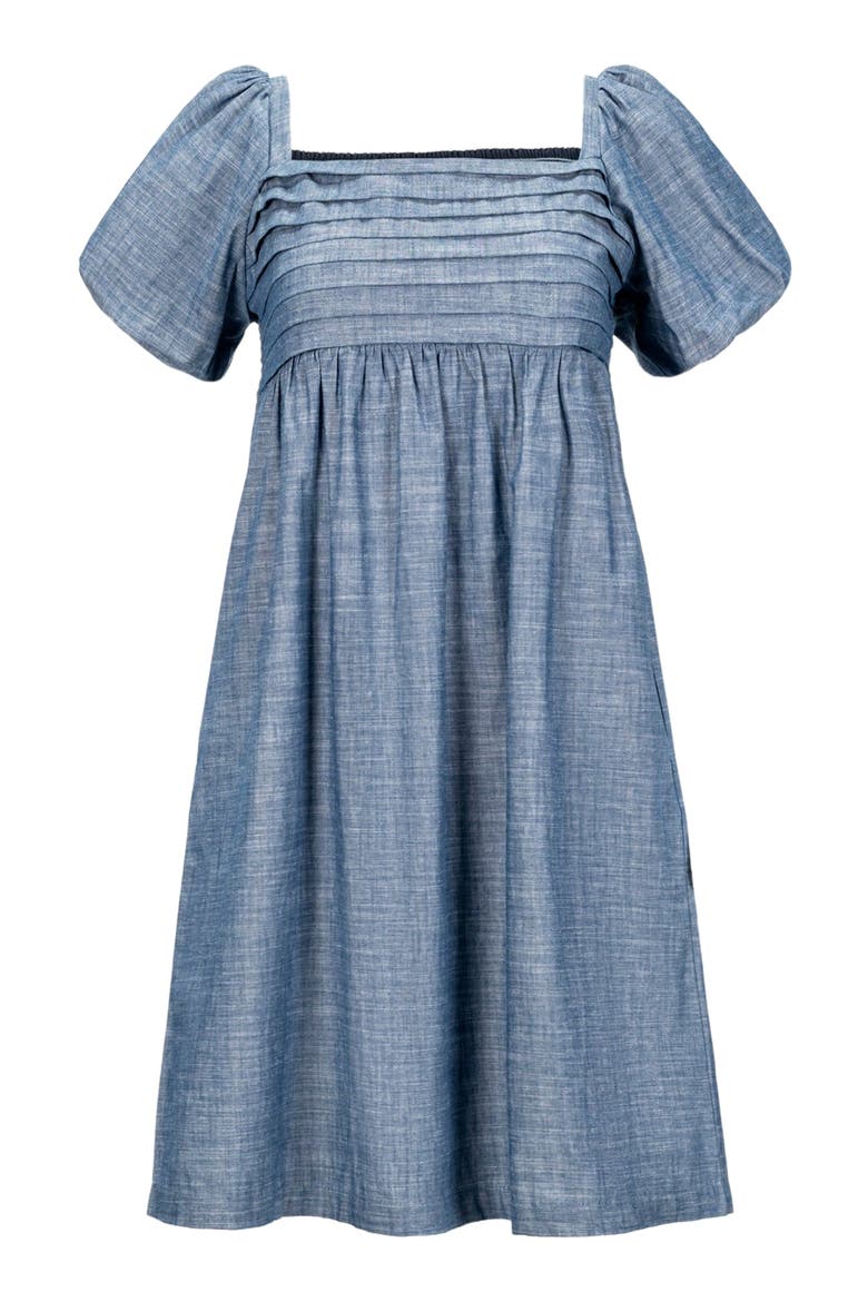 Women's Organic Ruched Chambray Dress, Alternate, color, Pleated Chambray