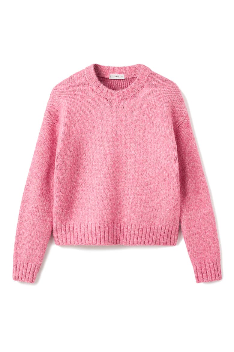 Marled Crewneck Sweater, Alternate, color, NEON PINK