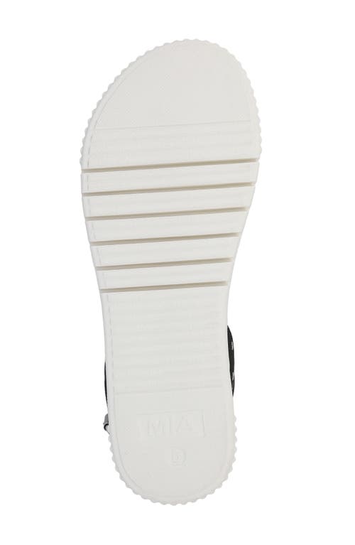 Mia Evelin Ankle Strap Platform Sandal In Black/silver