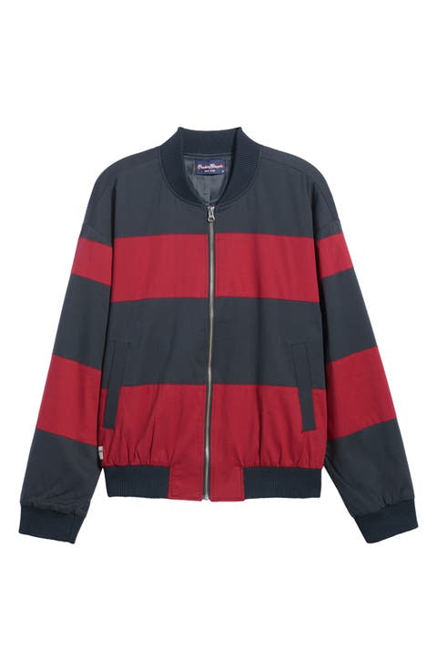 Striped Cotton Bomber Jacket