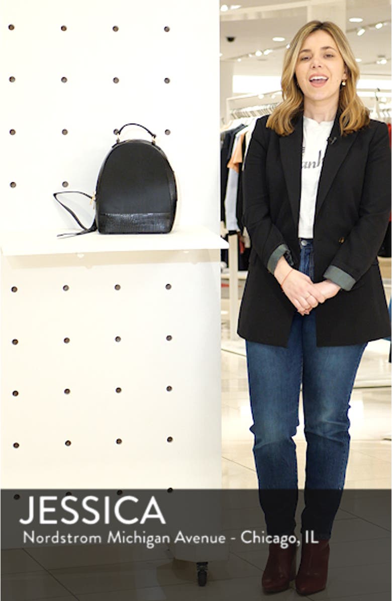 Jamya Croc Embossed Faux Leather Backpack, sales video thumbnail