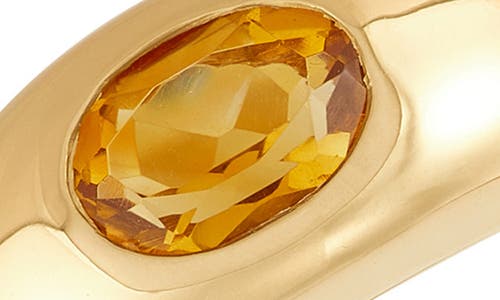 Frankie & Zoe 14k Yellow Gold Citrine Dome Ring In Yellow Gold