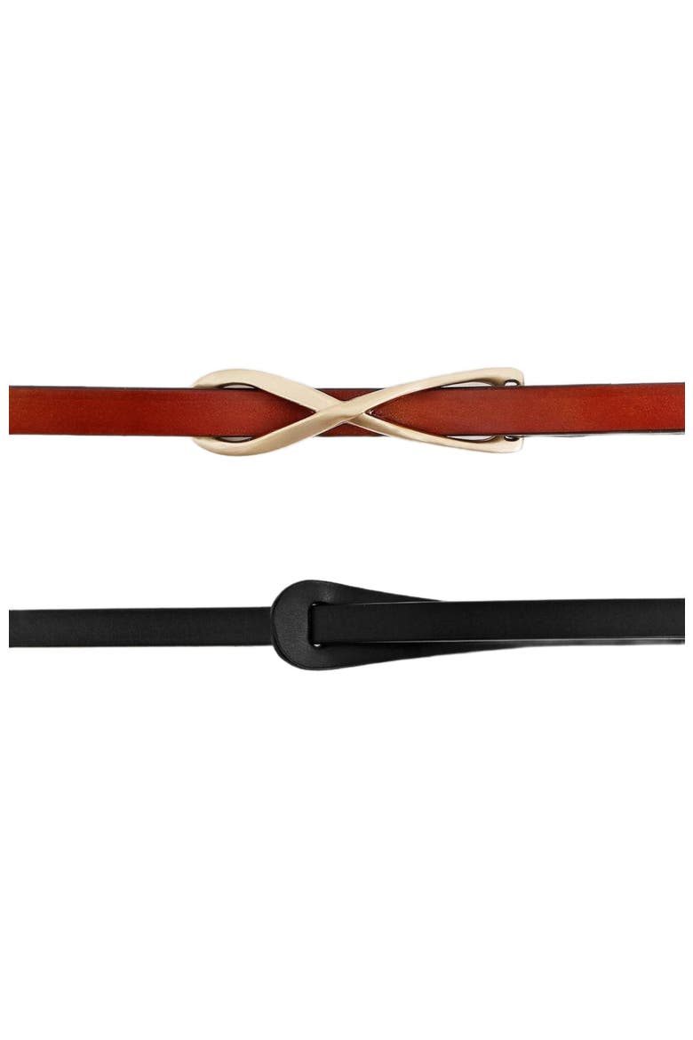 London Mood Leather Tie Belt, Alternate, color, Brown