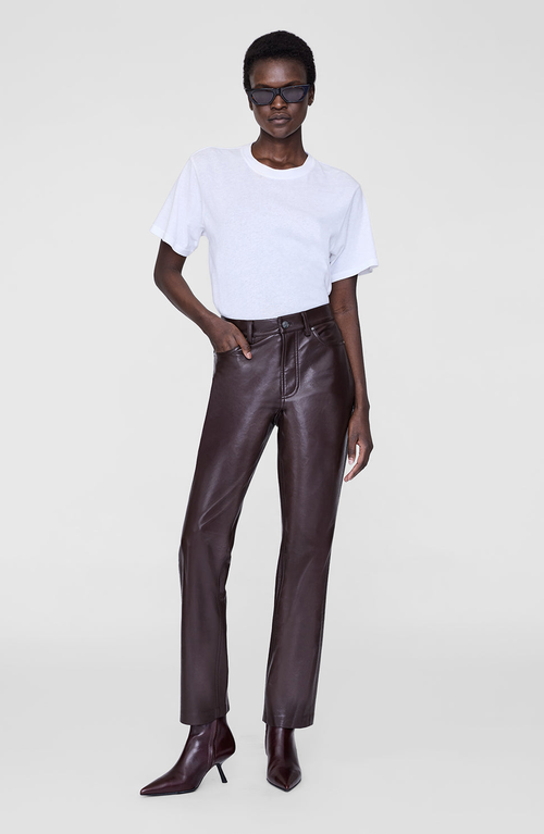 Anine Bing Bruno Recycled Leather Pant In White