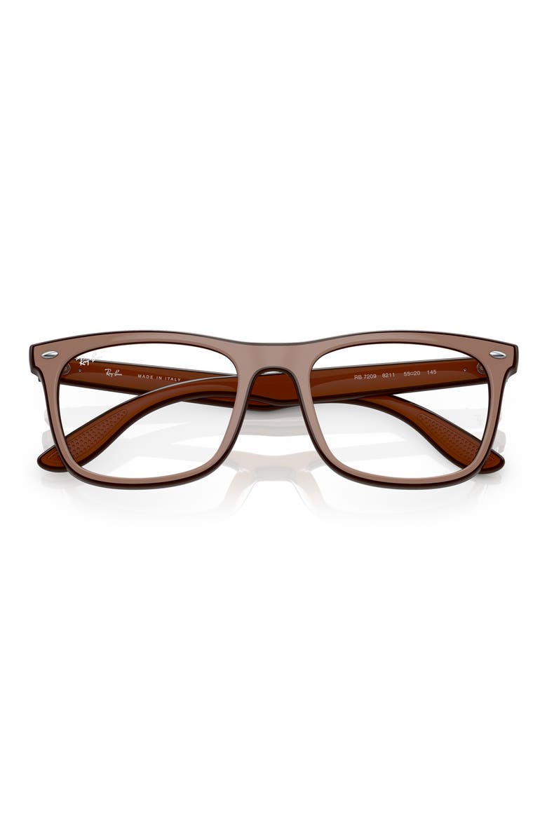 53mm Square Optical Glasses, Alternate, color, BEIGE