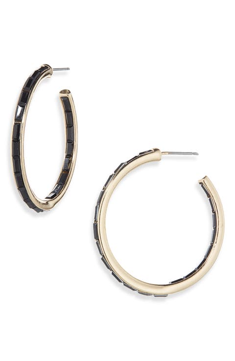 30mm Inside Out Baguette Hoop Earrings